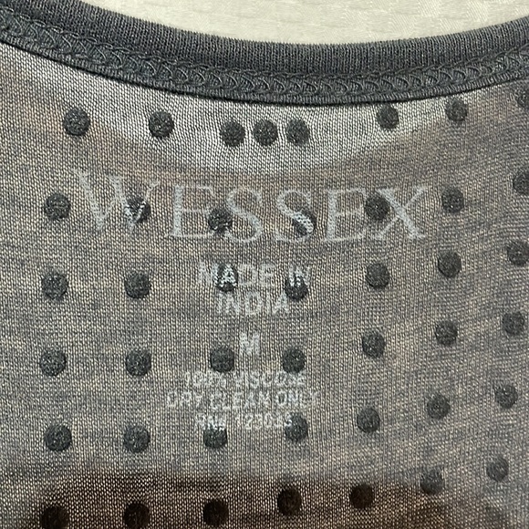 Wessex M deep charcoal tank w/black beads tank longer style viscose nwt vintage - Picture 2 of 11